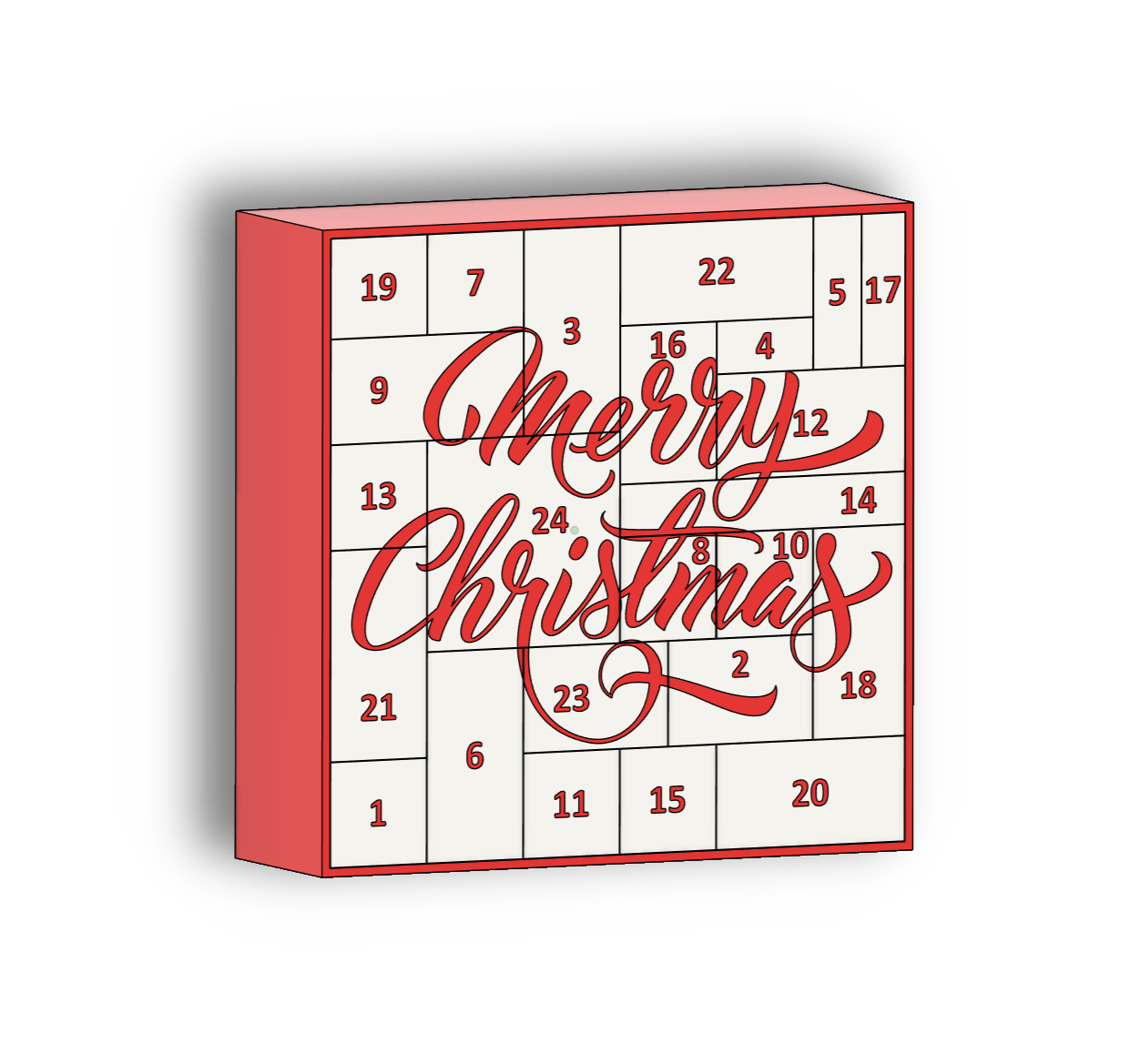 Adventskalender mit Magnet-Fächer Wiederverwendbar