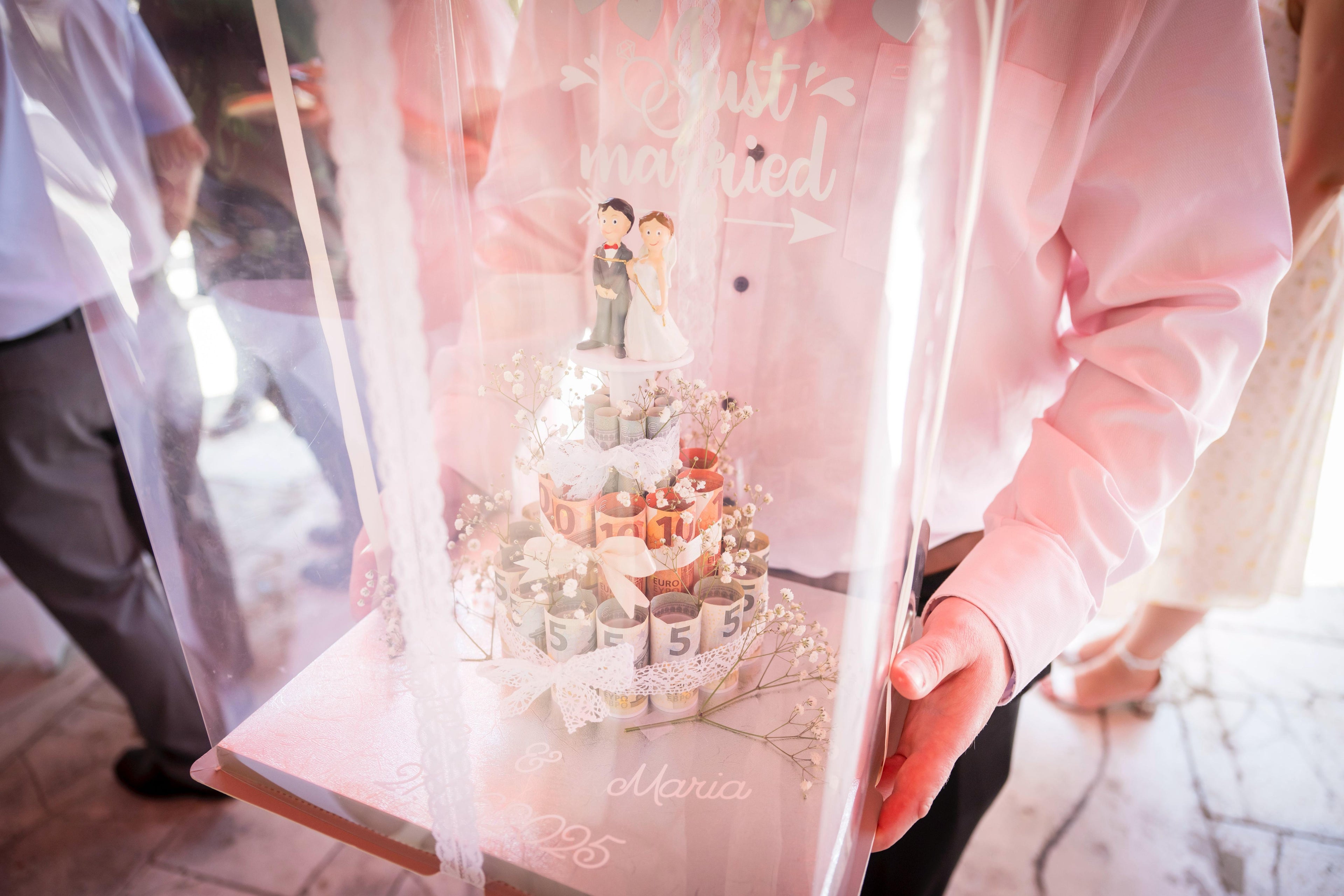 Geschenkidee Hochzeit, Geburtstag: Geldtorte selber machen – 3D-gedrucktes Geldgeschenk-Torten-Gestell für Geldscheine