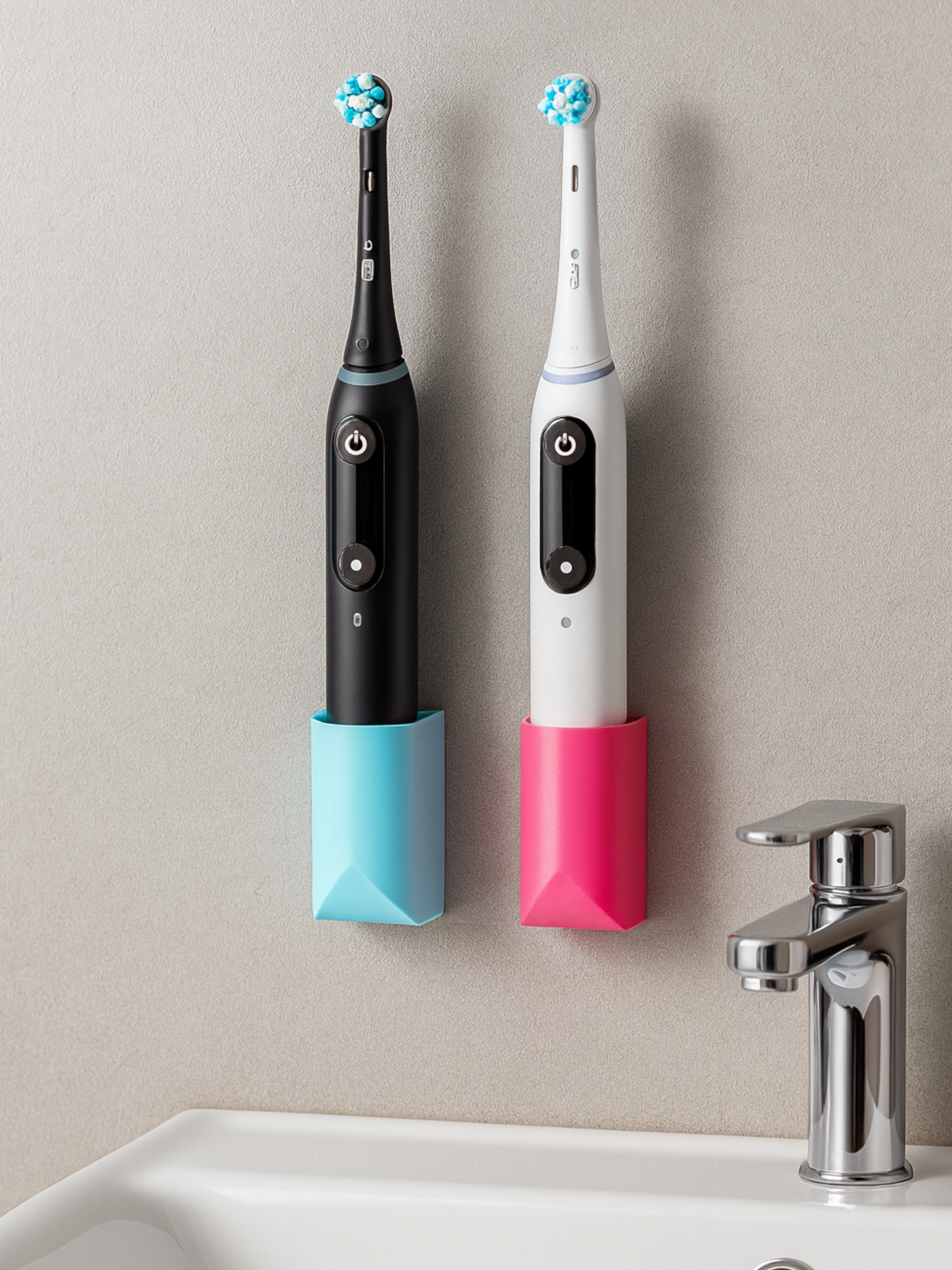 Zahnbürstenhalter kompatibel mit Oral-B iO & Oral-B Kinderzahnbürste – Wandhalterung ohne Bohren