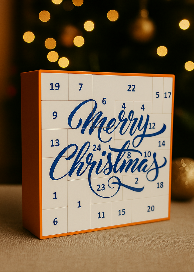 Adventskalender mit Magnet-Fächer Wiederverwendbar