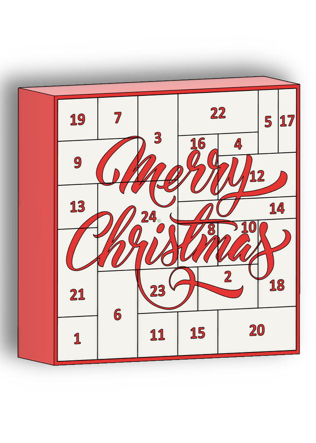 Adventskalender mit Magnet-Fächer Wiederverwendbar