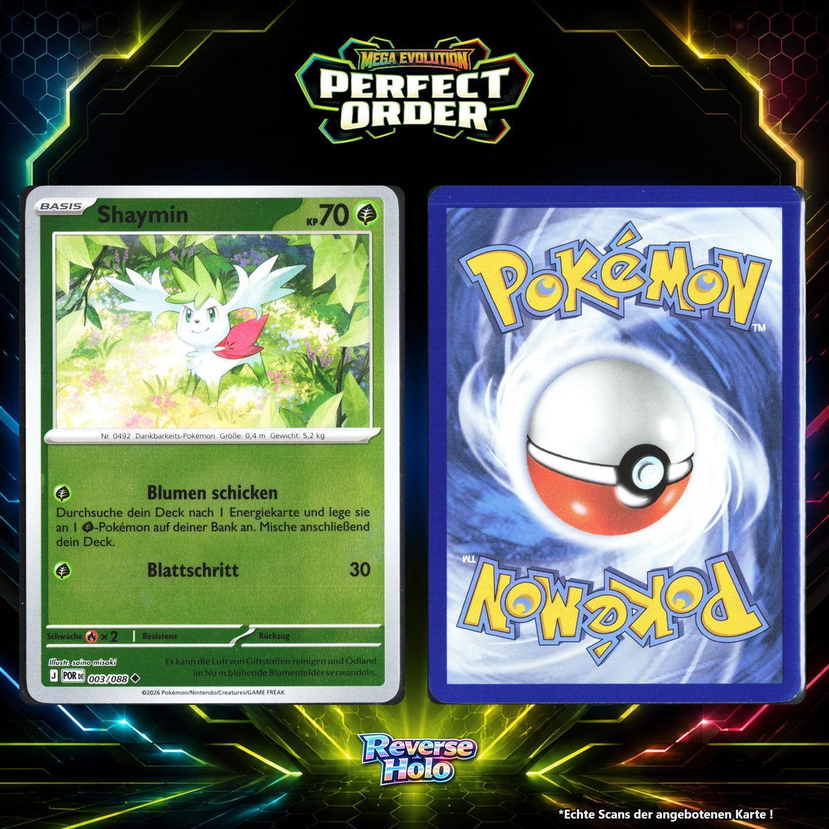 Shaymin Reverse Holo POR 3/88