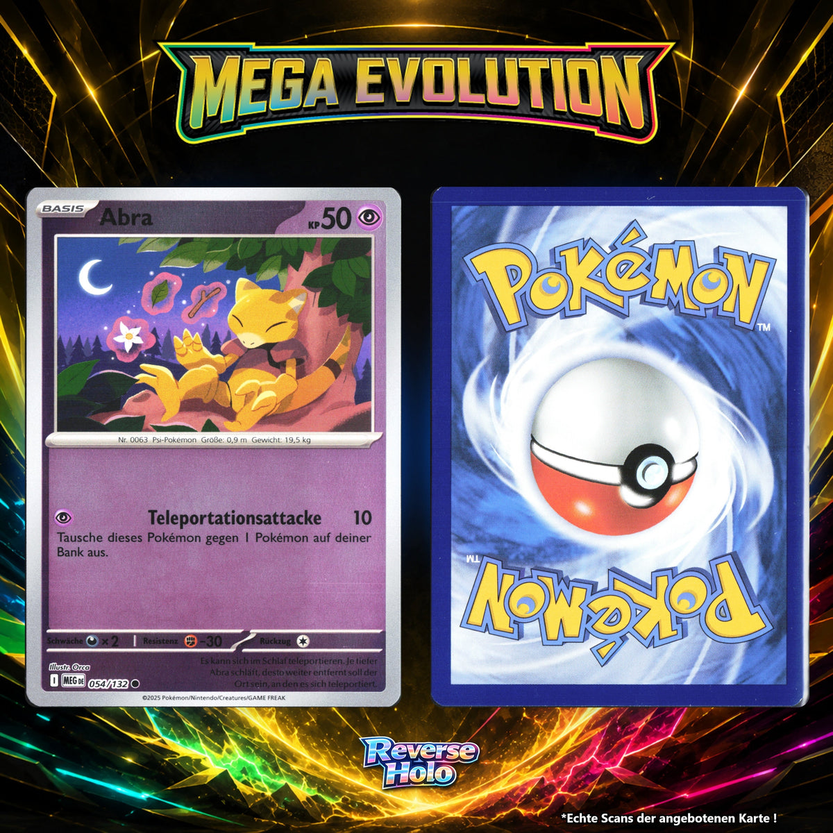 Abra Reverse Holo MEG 54/132