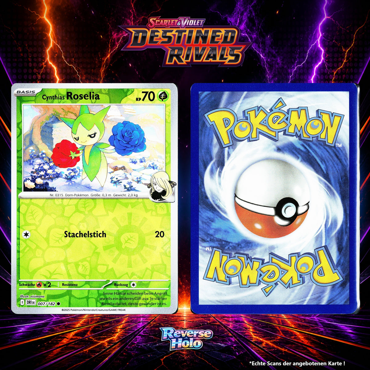 Cynthias Roselia Reverse Holo Energy-Pattern DRI 7/182