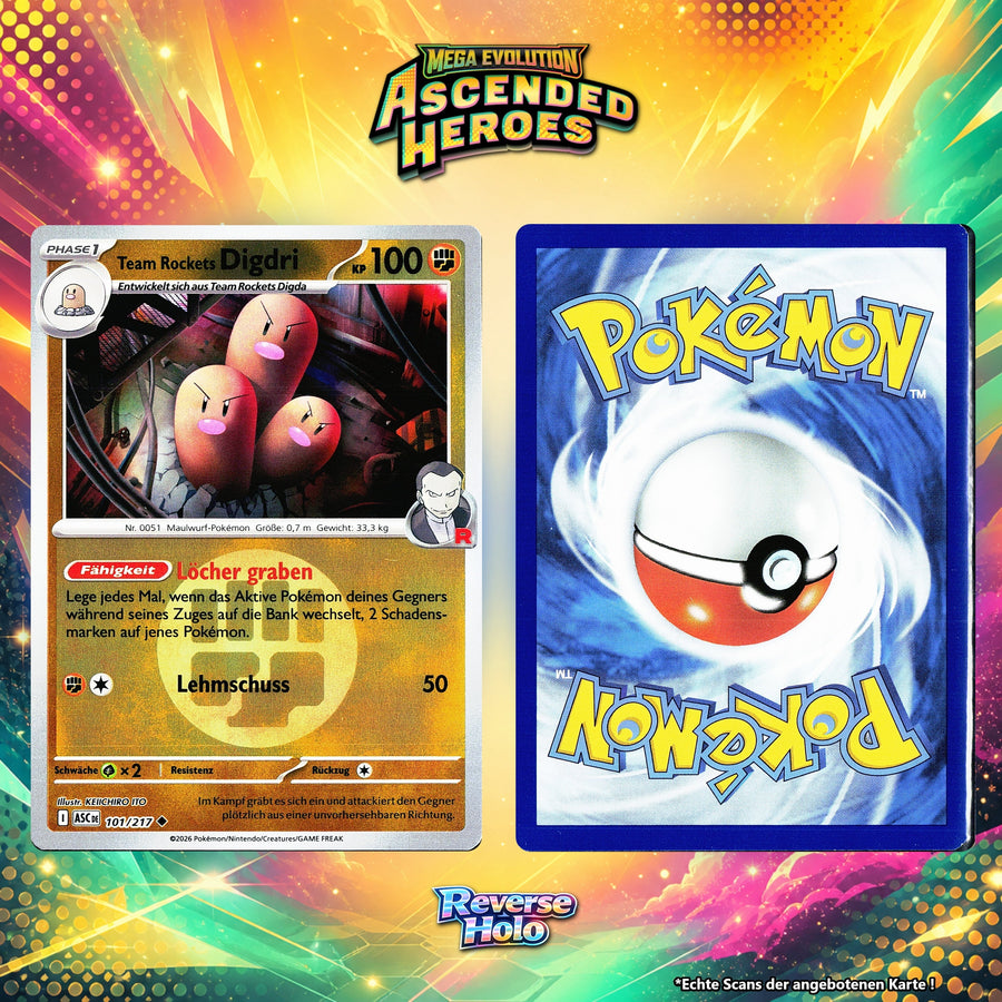 Team Rockets Digdri Reverse Holo Energy-Pattern ASC 101/217