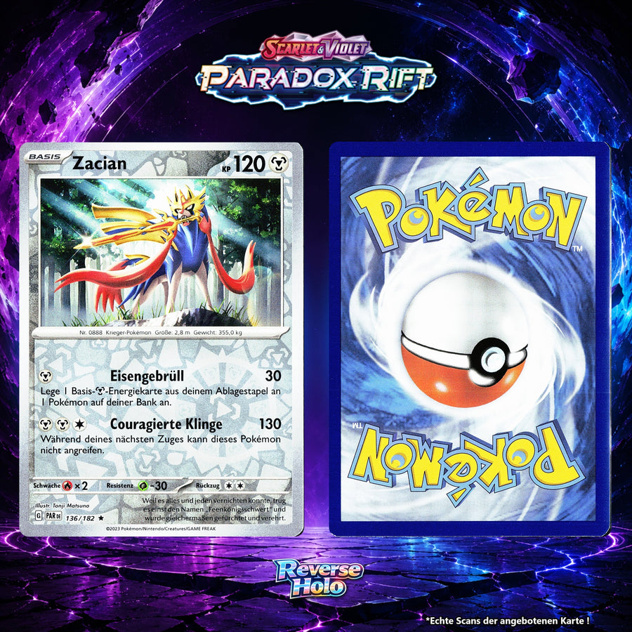 Zacian Reverse Holo Energy-Pattern PAR 136/182