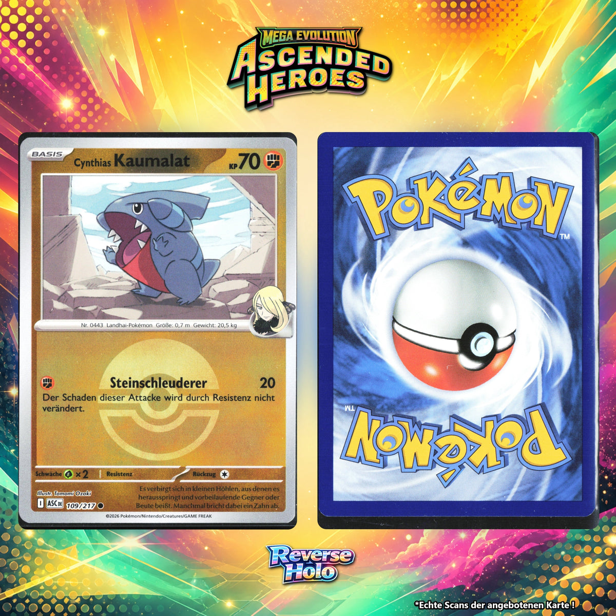 Cynthias Kaumalat Reverse Holo Pokeball ASC 109/217