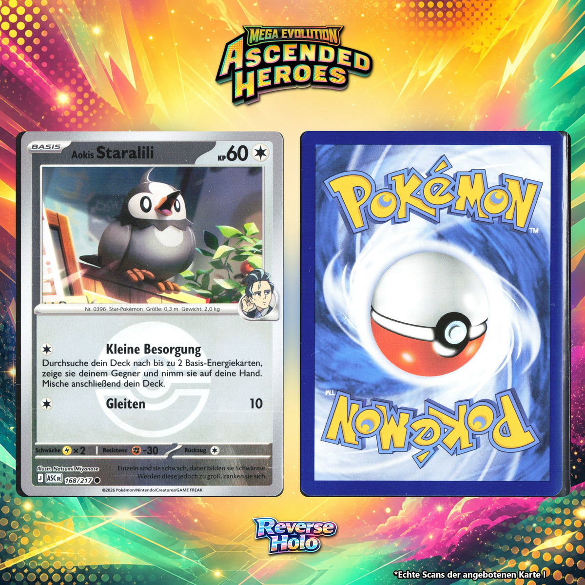 Aokis Staralili Reverse Holo Pokeball ASC 168/217