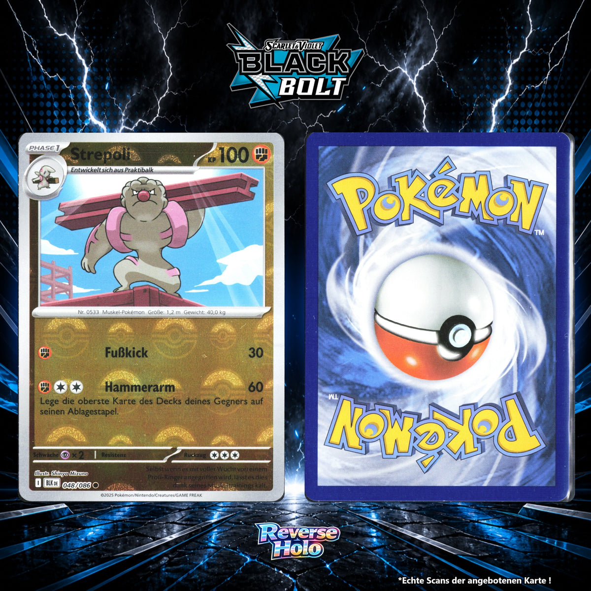 Strepoli Reverse Holo Pokeball BLK 48/86