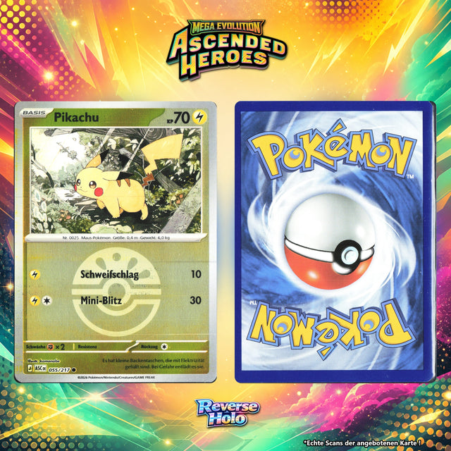 Pikachu Reverse Holo Pokeball ASC 55/217