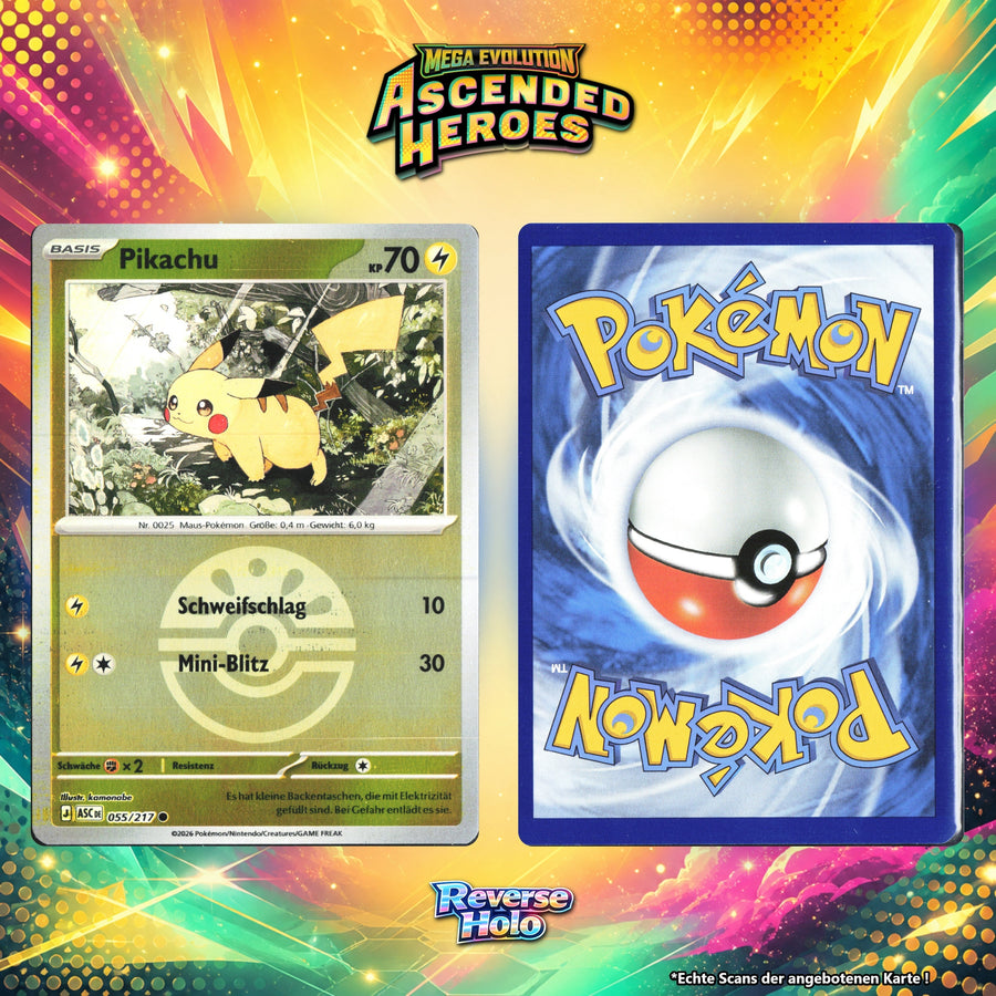 Pikachu Reverse Holo Pokeball ASC 55/217