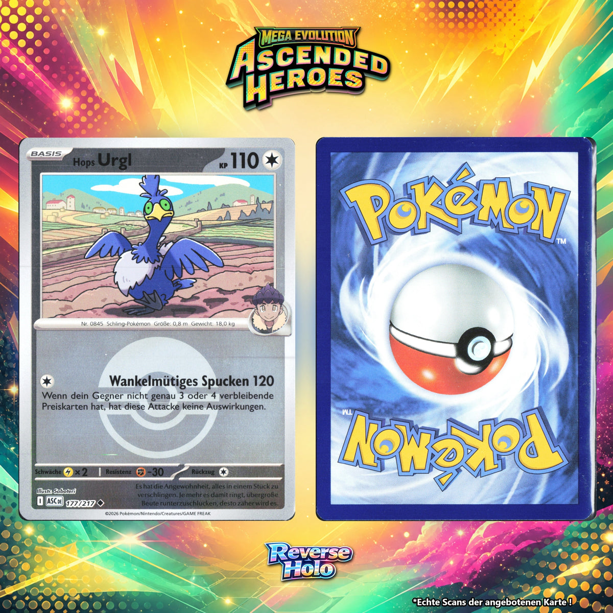 Hops Urgl Reverse Holo Pokeball ASC 177/217