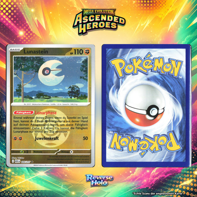 Lunastein Reverse Holo Pokeball ASC 105/217