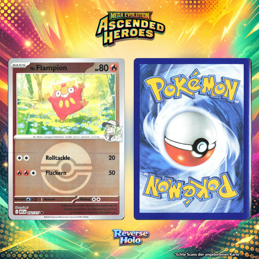Ns Flampion Reverse Holo Pokeball ASC 32/217