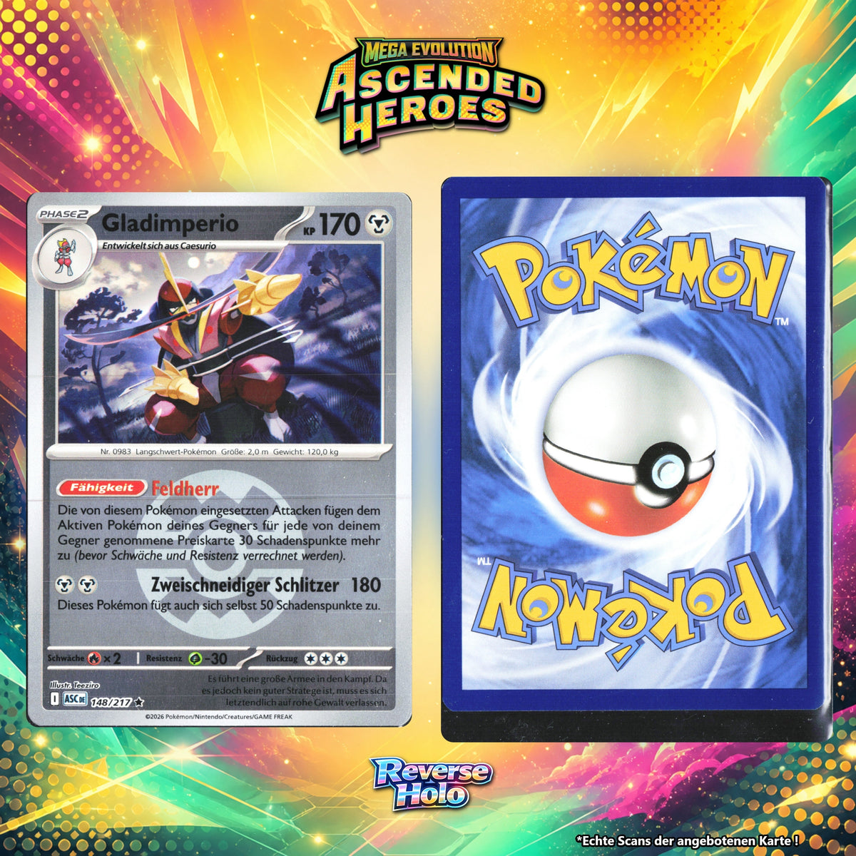 Gladimperio Reverse Holo Pokeball ASC 148/217