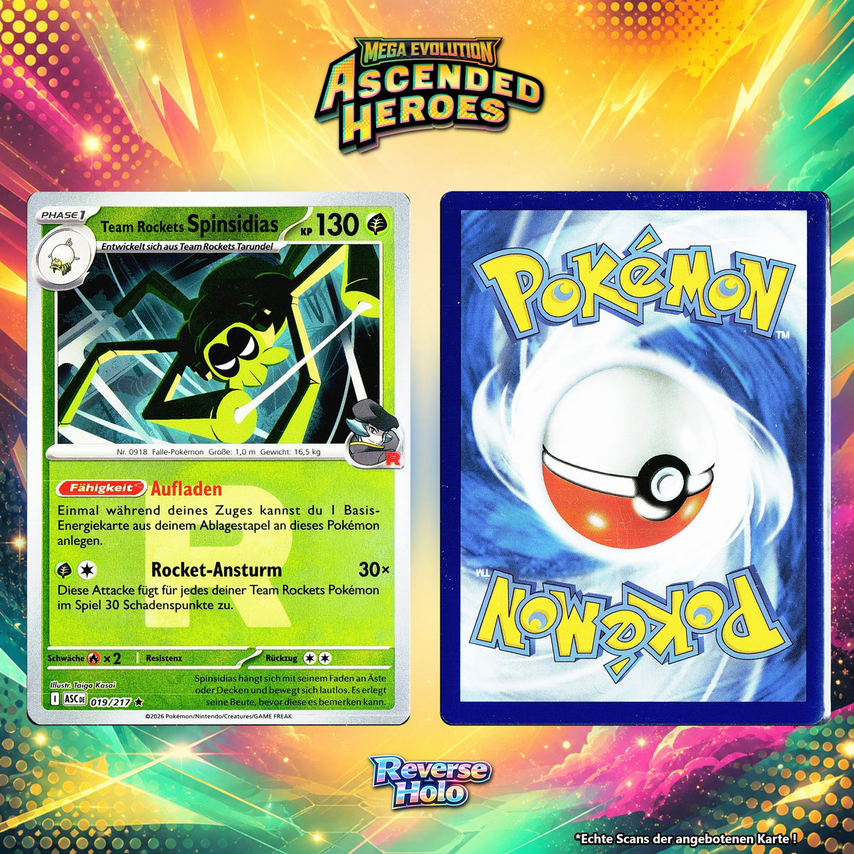 Team Rockets Spinsidias Reverse Holo Team Rocket ASC 19/217