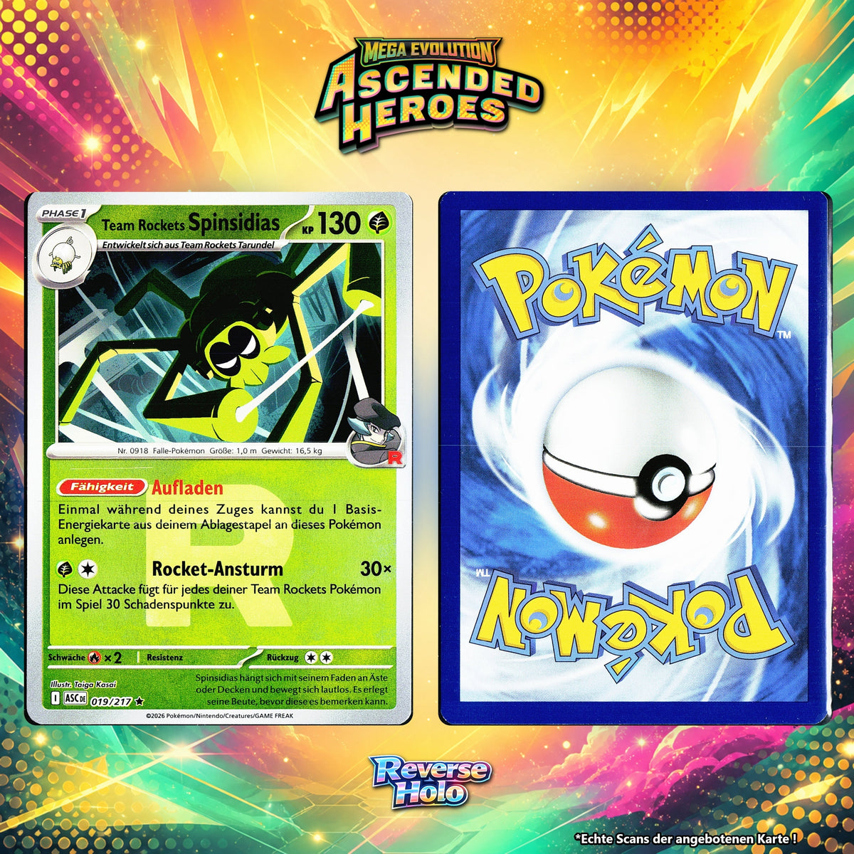 Team Rockets Spinsidias Reverse Holo Team Rocket ASC 19/217