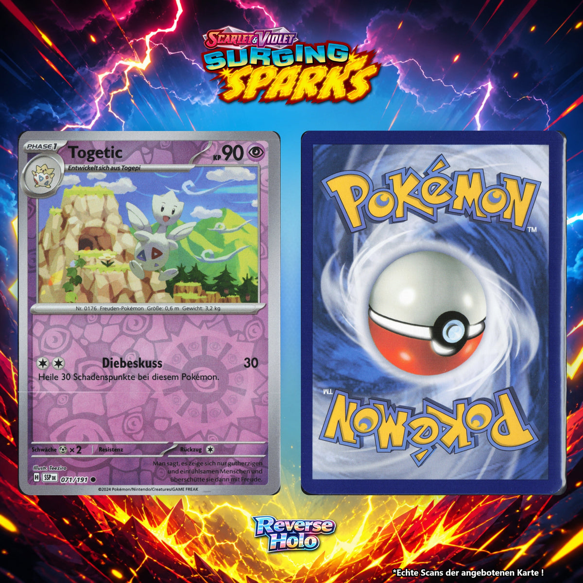 Togetic Reverse Holo Energy-Pattern SSP 71/191