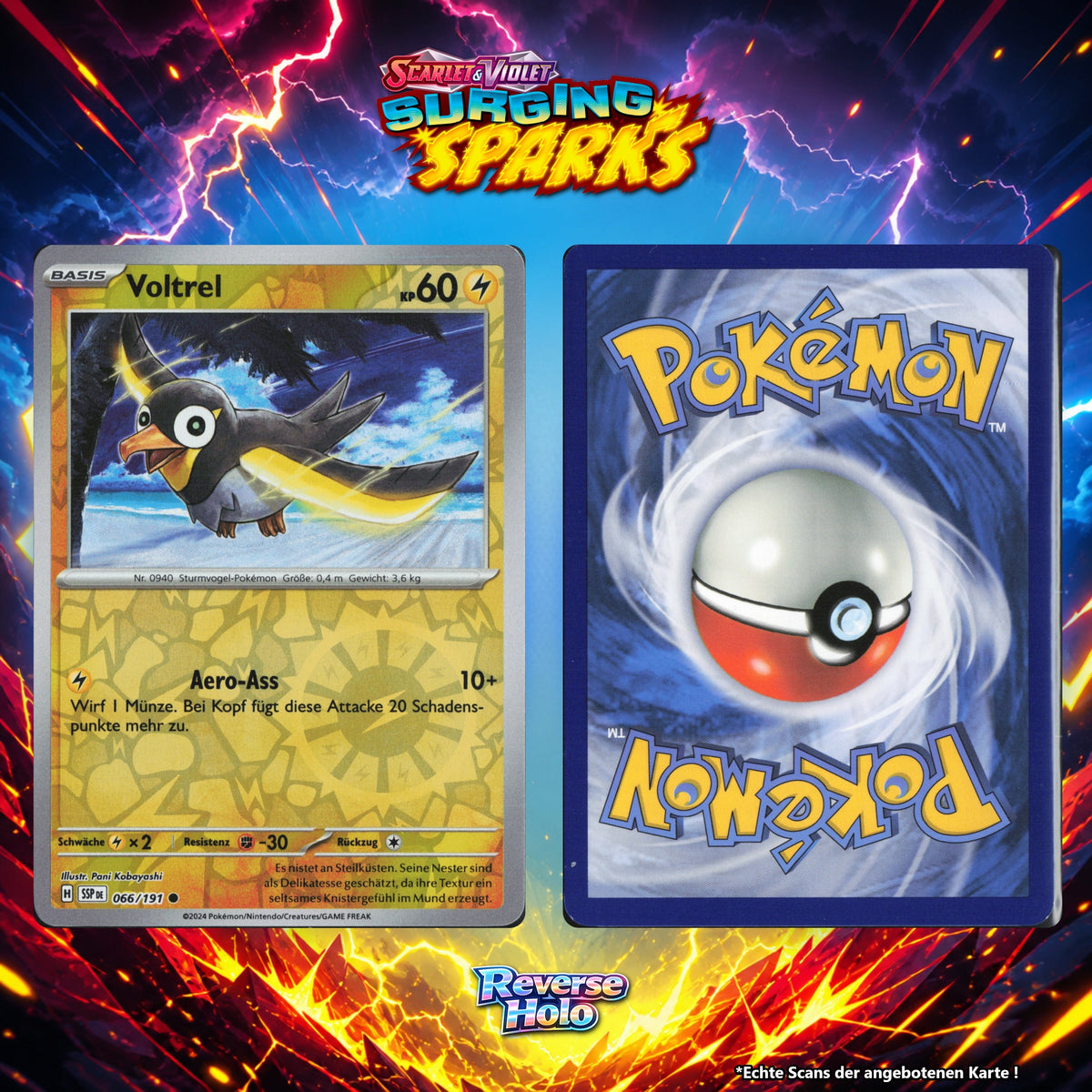 Voltrel Reverse Holo Energy-Pattern SSP 66/191