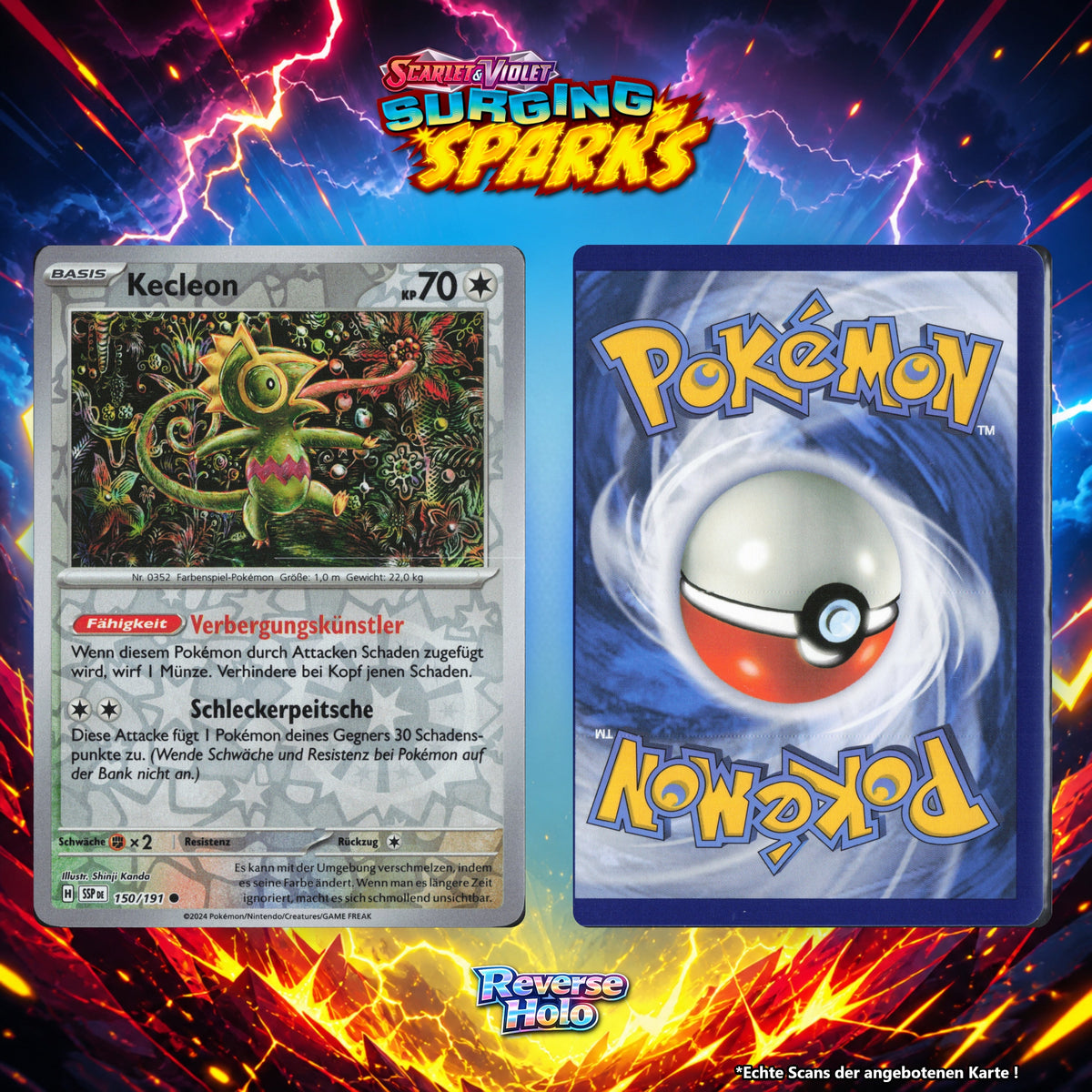 Kecleon Reverse Holo Energy-Pattern SSP 150/191