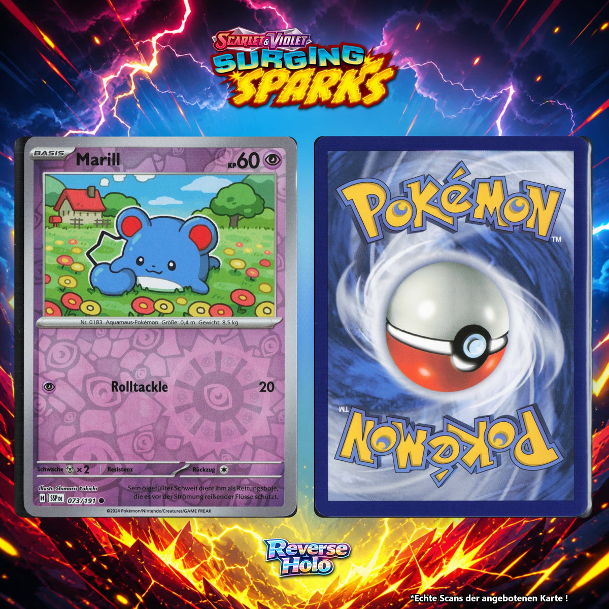 Marill Reverse Holo Energy-Pattern SSP 73/191