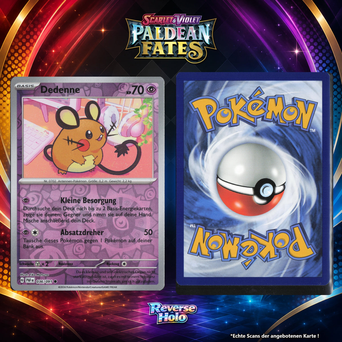 Dedenne Reverse Holo Energy-Pattern PAF 36/91