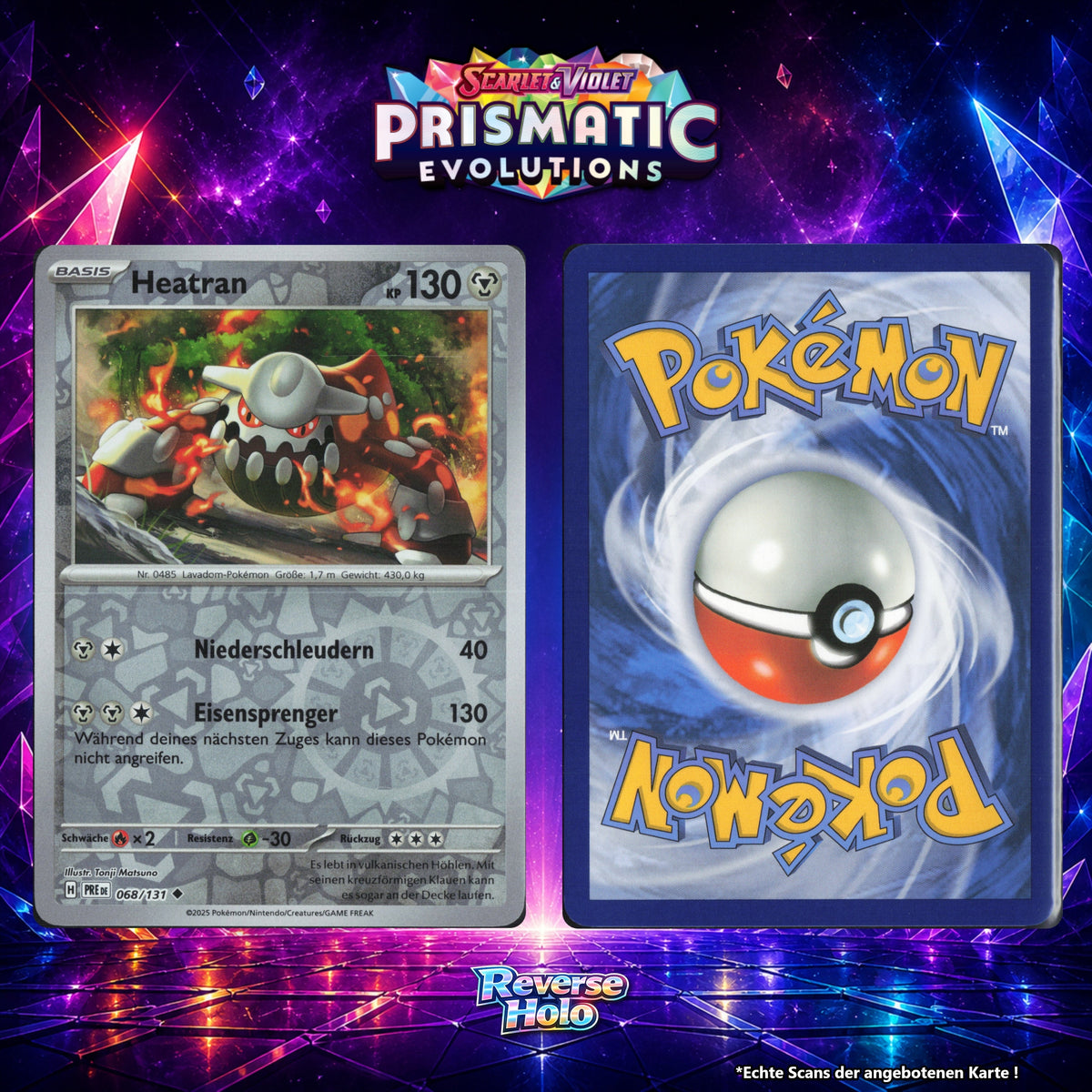 Heatran Reverse Holo Energy-Pattern PRE 68/131