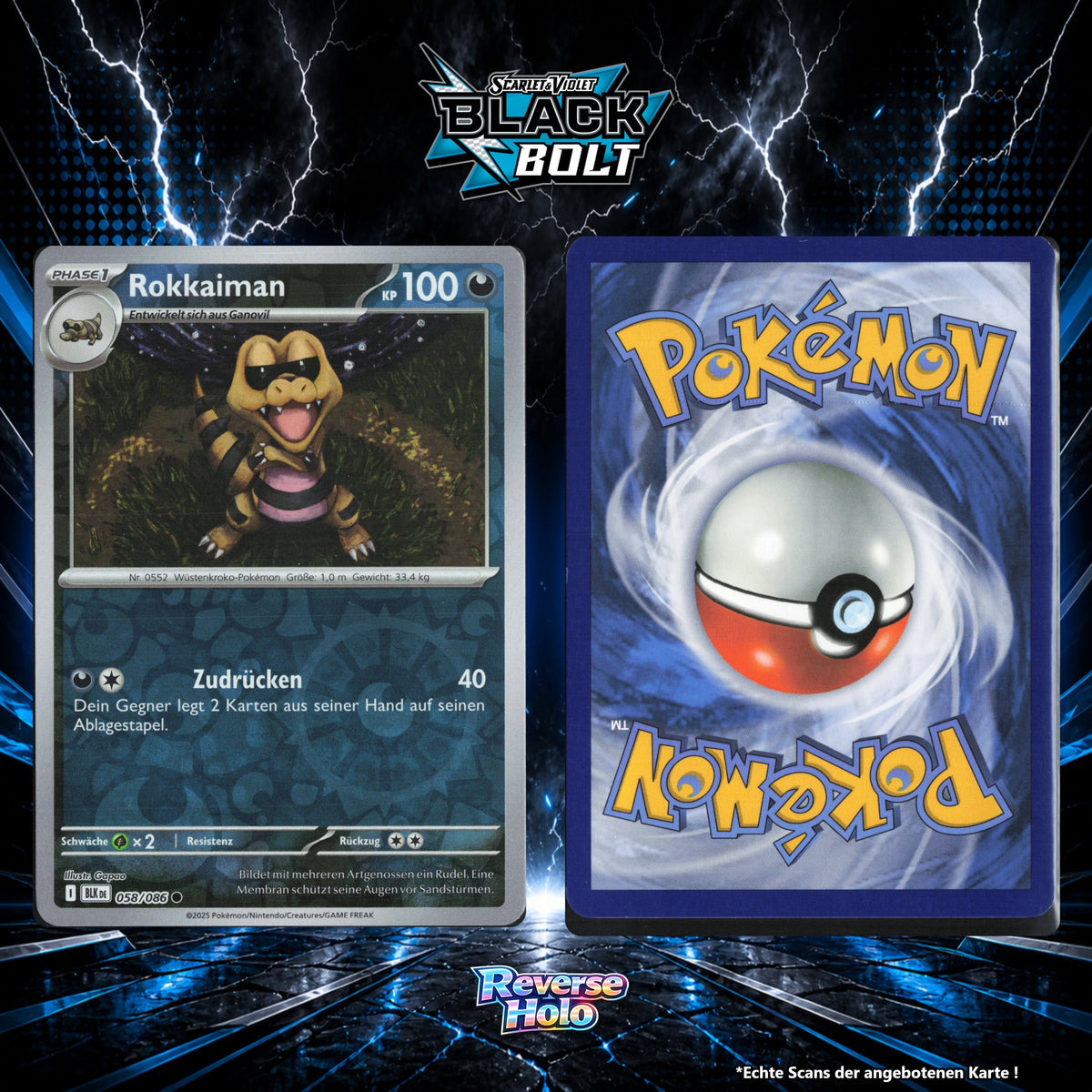 Rokkaiman Reverse Holo Energy-Pattern BLK 58/86