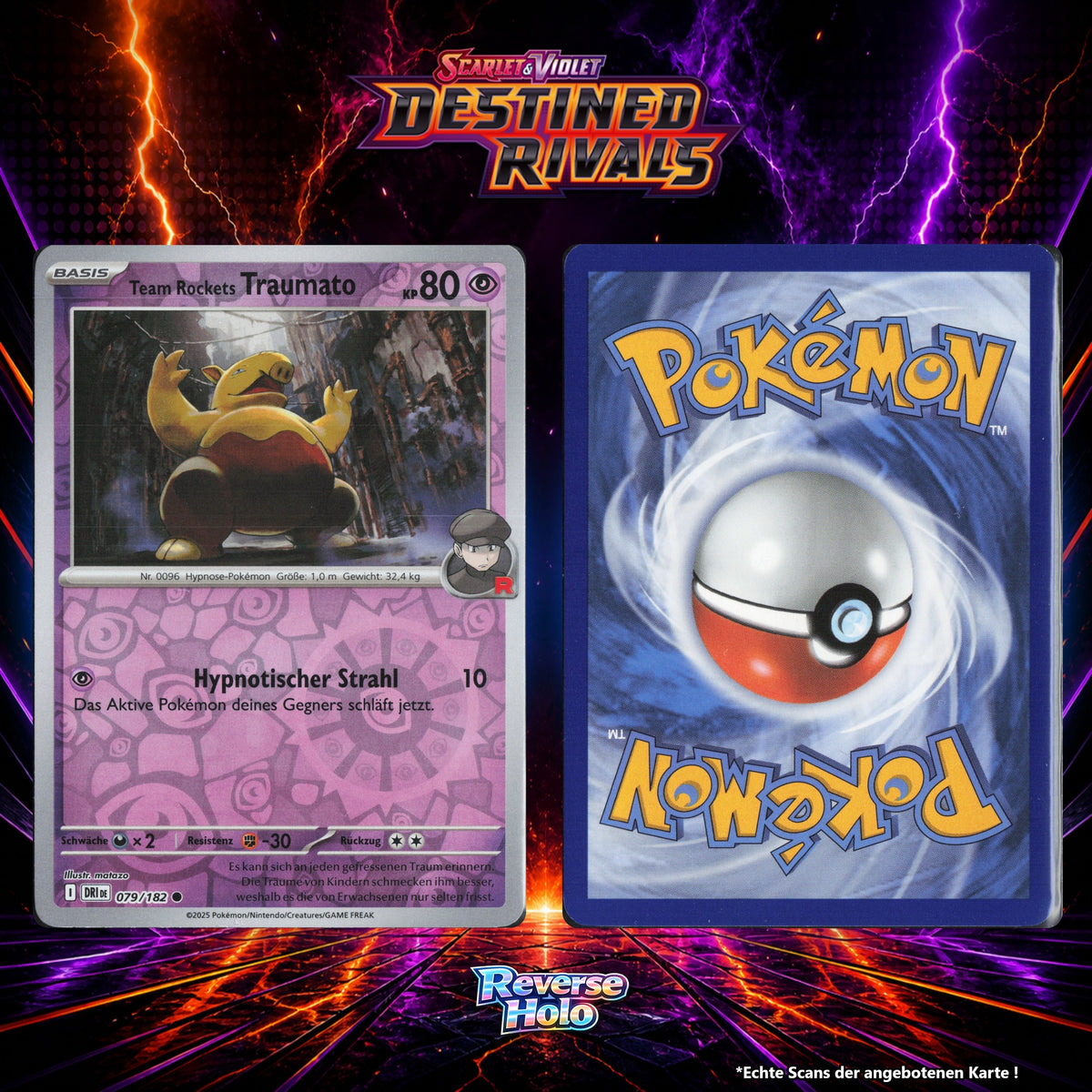 Team Rockets Traumato Reverse Holo Energy-Pattern DRI 79/182