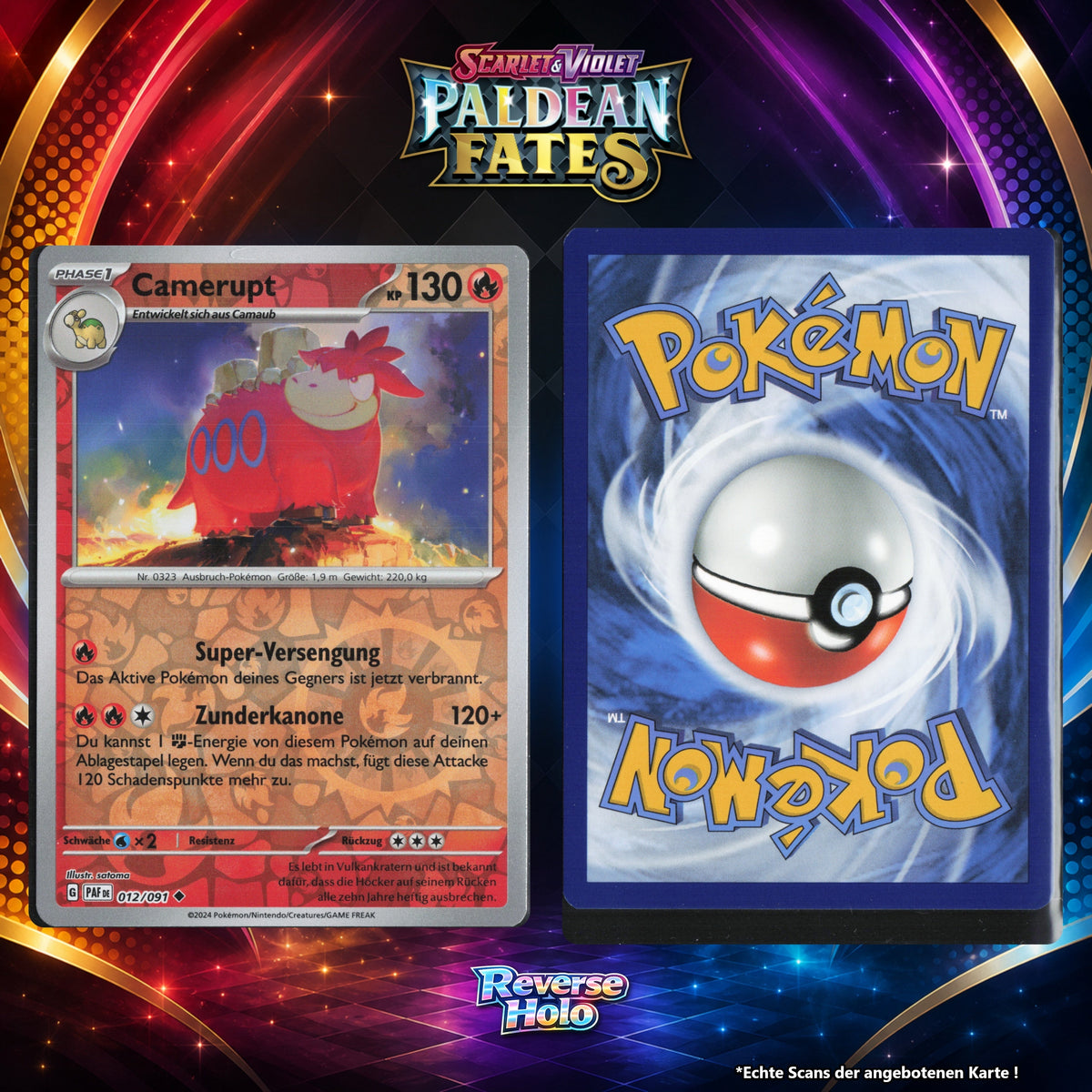 Camerupt Reverse Holo Energy-Pattern PAF 12/91