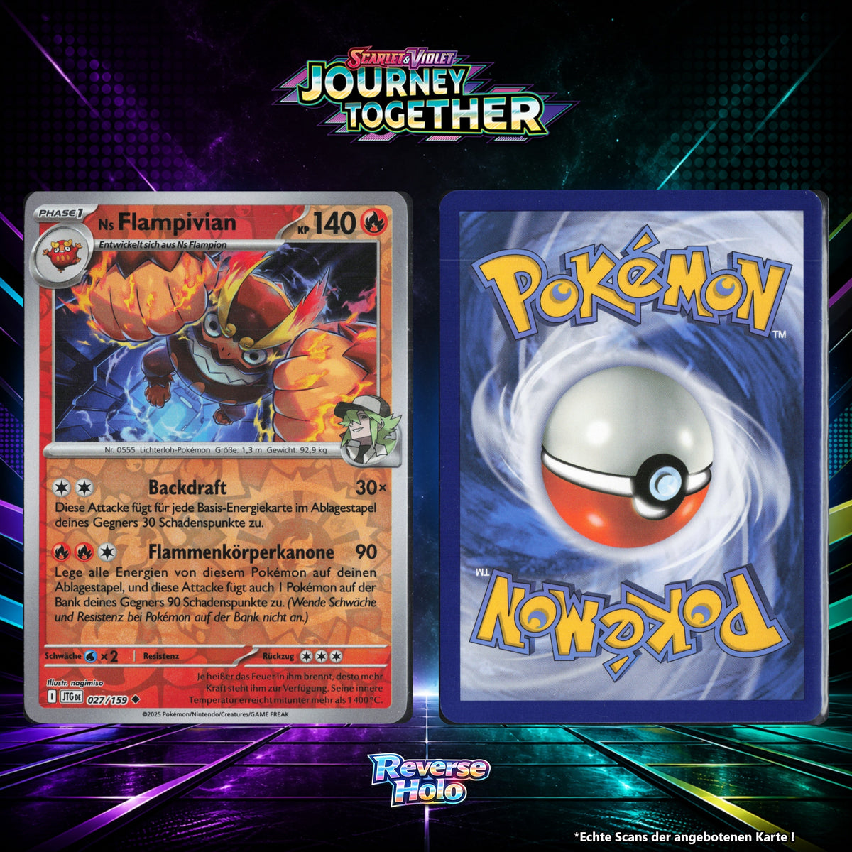 Ns Flampivian Reverse Holo Energy-Pattern JTG 27/159