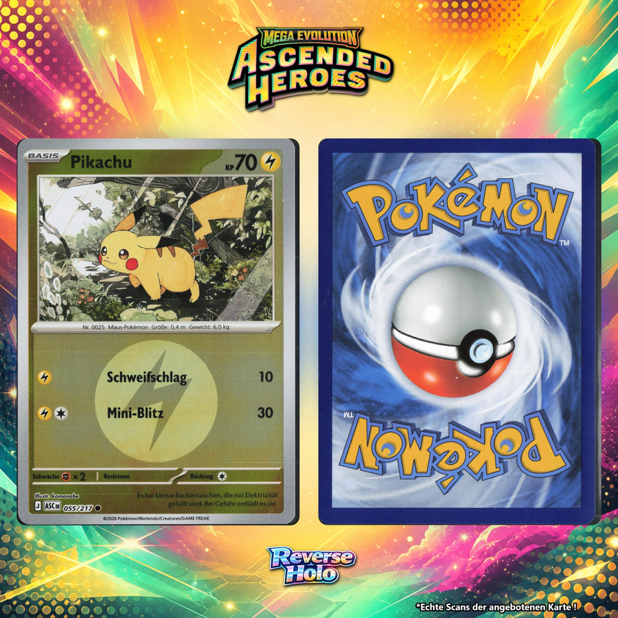 Pikachu Reverse Holo Energy-Pattern ASC 55/217