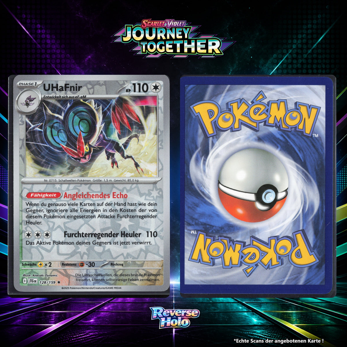 UHaFnir Reverse Holo Energy-Pattern JTG 128/159