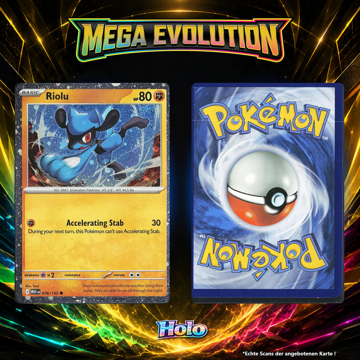 Riolu Holo Cosmos MEG 76/132