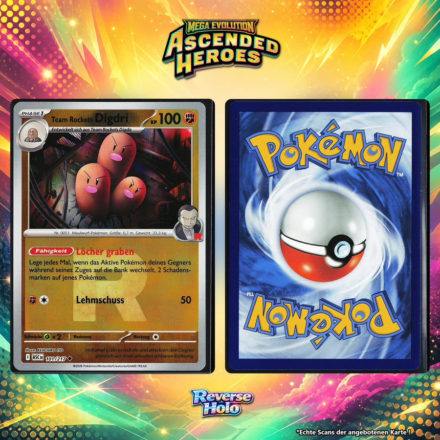 Team Rockets Digdri Reverse Holo Team Rocket ASC 101/217