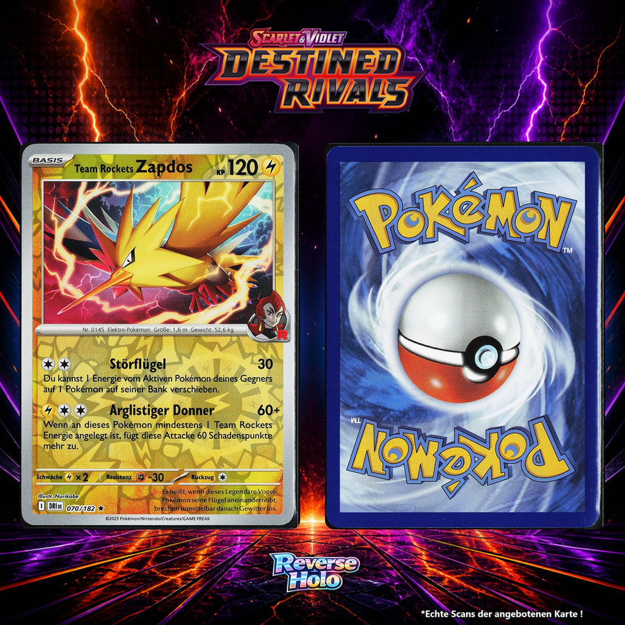Team Rockets Zapdos Reverse Holo Energy-Pattern DRI 70/182