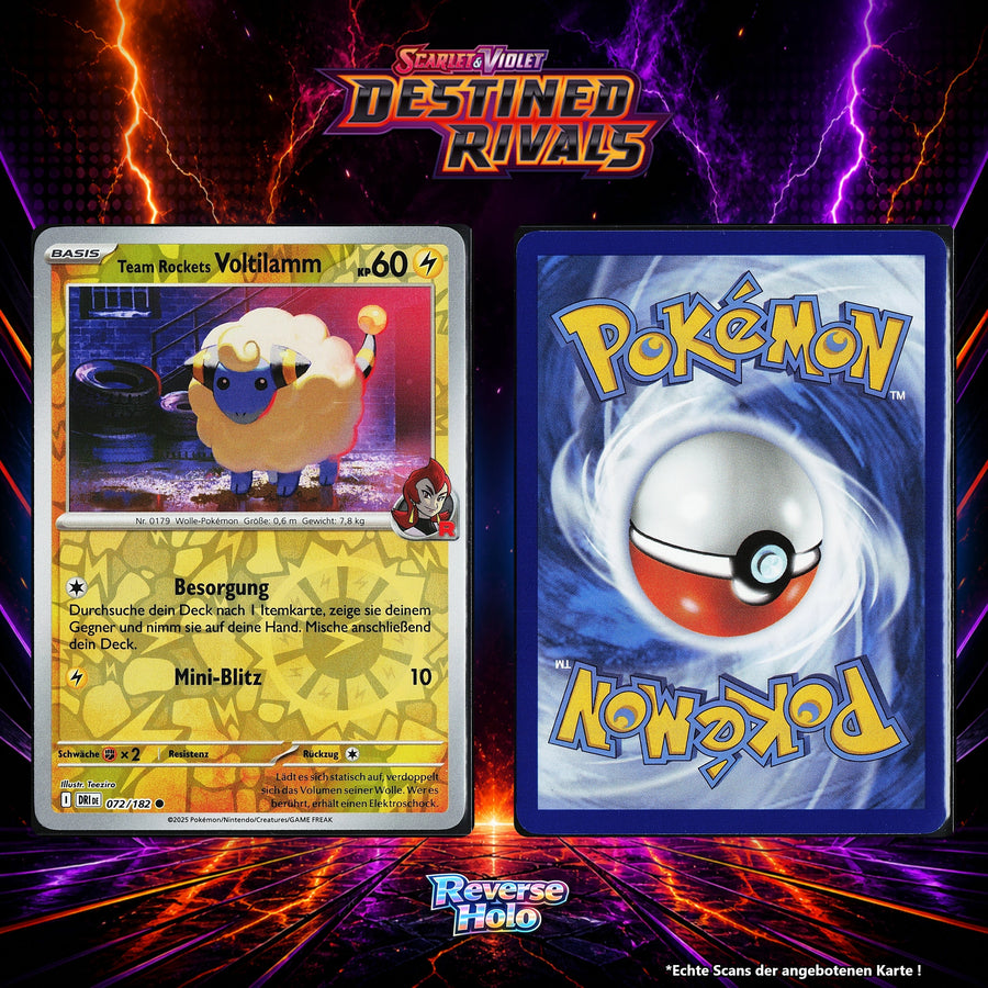 Team Rockets Voltilamm Reverse Holo Energy-Pattern DRI 72/182