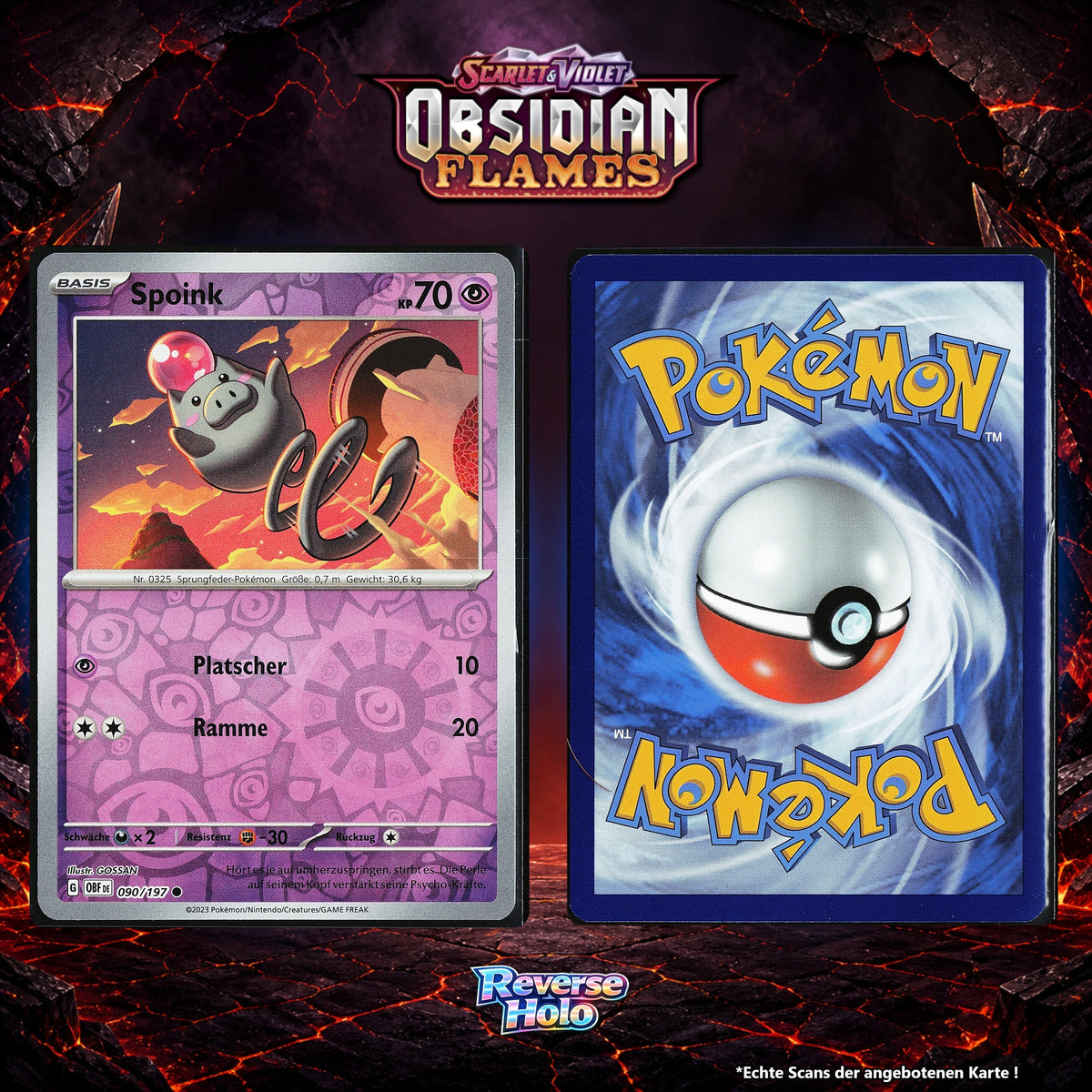 Spoink Reverse Holo Energy-Pattern OBF 90/197