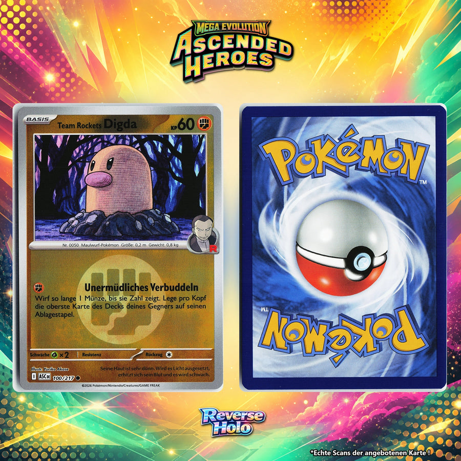 Team Rockets Digda Reverse Holo Energy-Pattern ASC 100/217