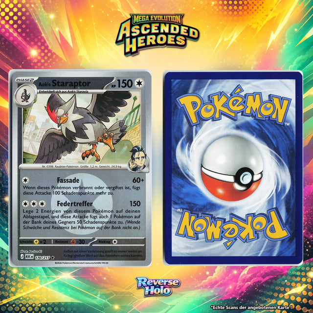 Aokis Staraptor Reverse Holo Energy-Pattern ASC 170/217