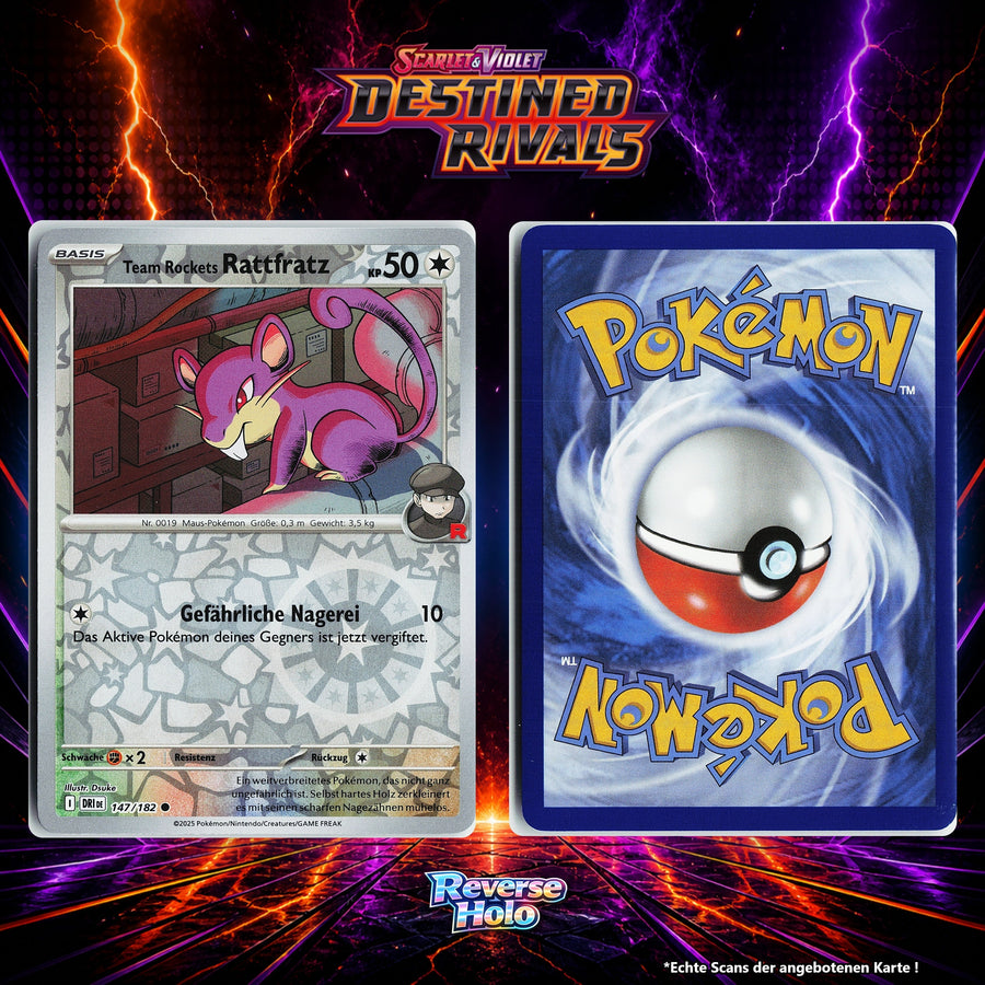 Team Rockets Rattfratz Reverse Holo Energy-Pattern DRI 147/182