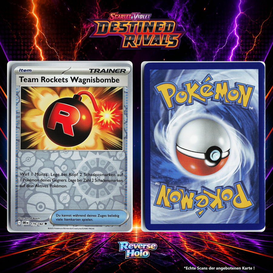 Team Rockets Wagnisbombe Reverse Holo Energy-Pattern DRI 179/182