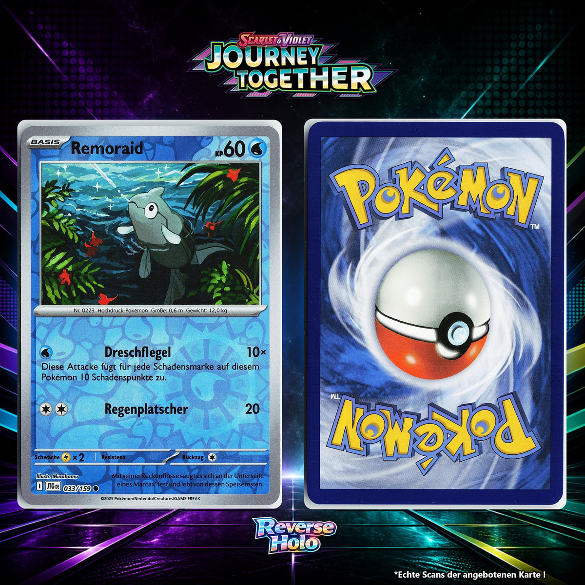 Remoraid Reverse Holo Energy-Pattern JTG 33/159