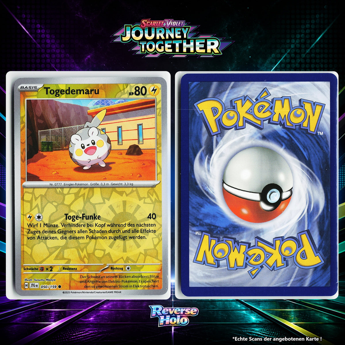 Togedemaru Reverse Holo Energy-Pattern JTG 50/159