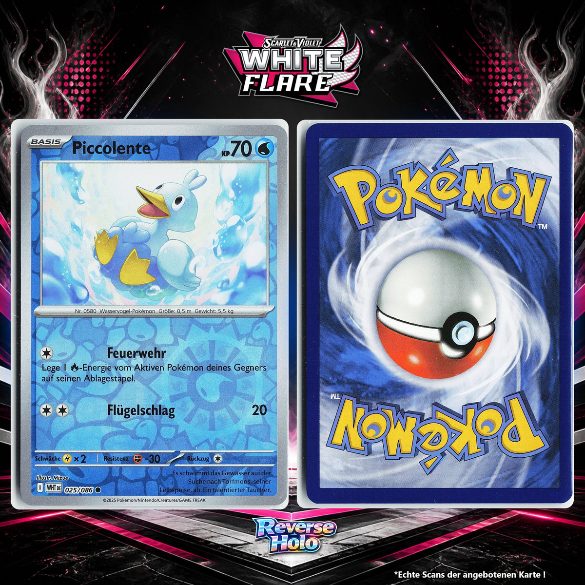Piccolente Reverse Holo Energy-Pattern WHT 25/86