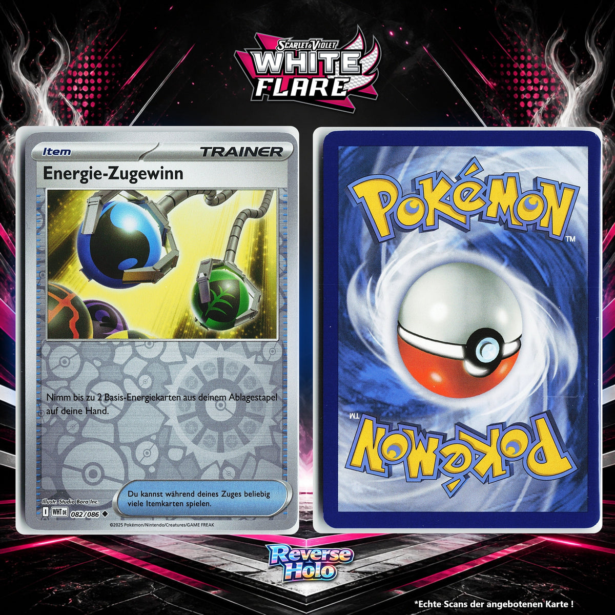 Energie Zugewinn Reverse Holo Energy-Pattern WHT 82/86