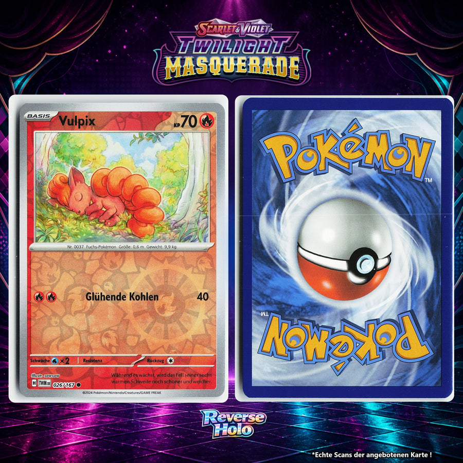 Vulpix Reverse Holo Energy-Pattern TWM 26/167