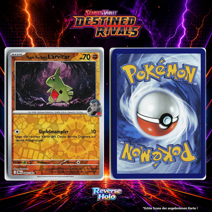 Team Rockets Larvitar Reverse Holo Energy-Pattern DRI 94/182