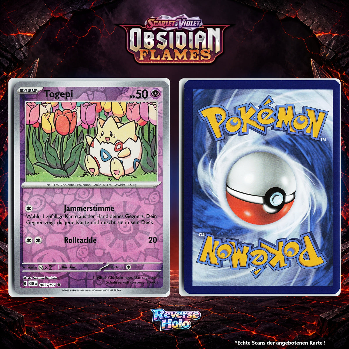 Togepi Reverse Holo Energy-Pattern OBF 83/197