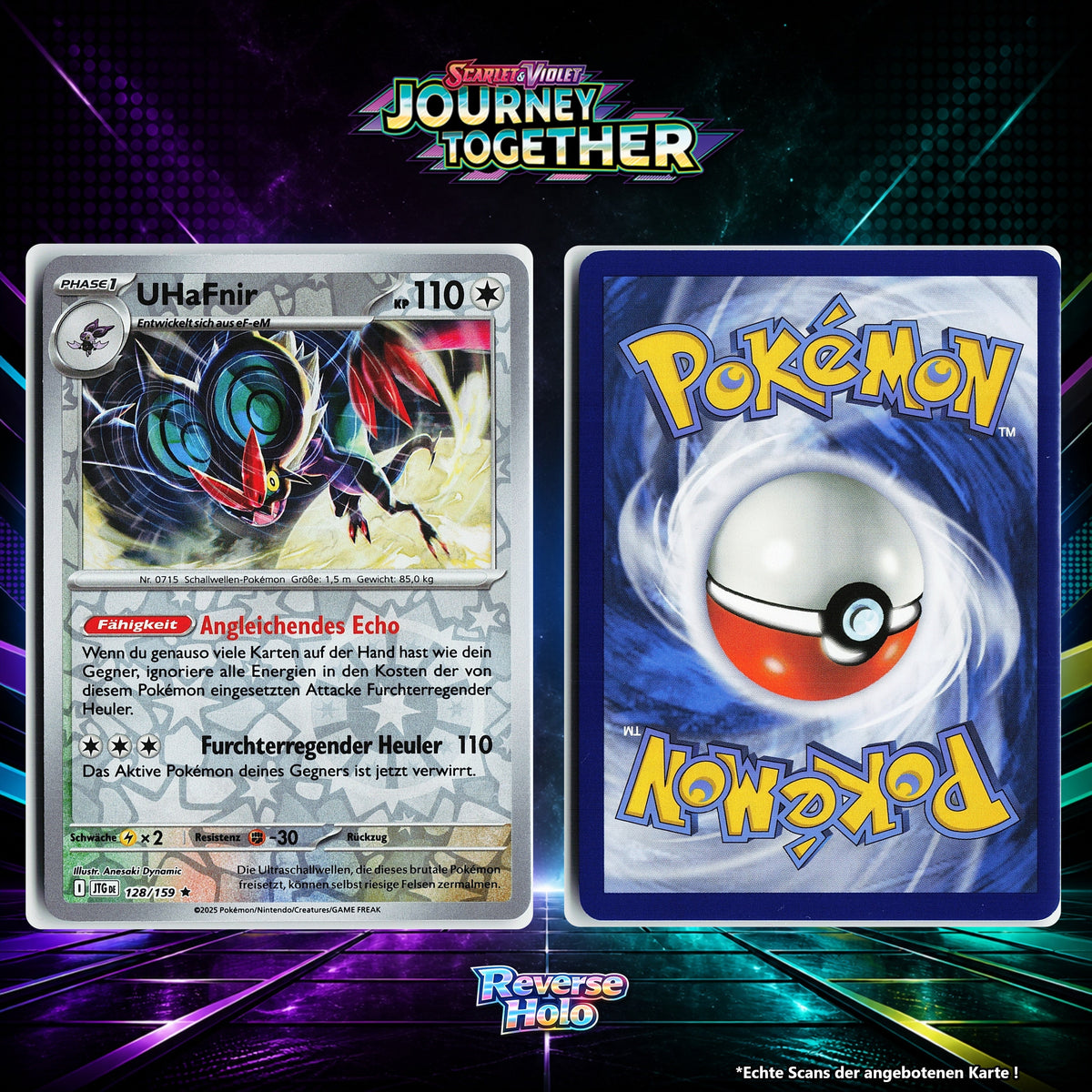 UHaFnir Reverse Holo Energy-Pattern JTG 128/159